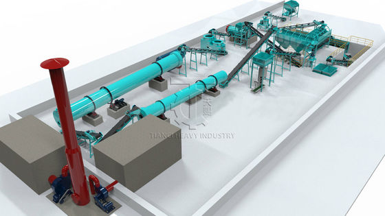 สายการผลิตสารเคมีฝุ่นแห้ง granulation สายการผลิตสารปุ๋ยอินทรีย์ใหม่ granulator